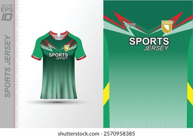 Modern ready-to-print jersey design with dynamic lines and vibrant colors. Perfect for football, basketball, cycling, or sportswear. High-quality, customizable vector file for instant printing.