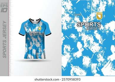 Modern ready-to-print jersey design with dynamic lines and vibrant colors. Perfect for football, basketball, cycling, or sportswear. High-quality, customizable vector file for instant printing.