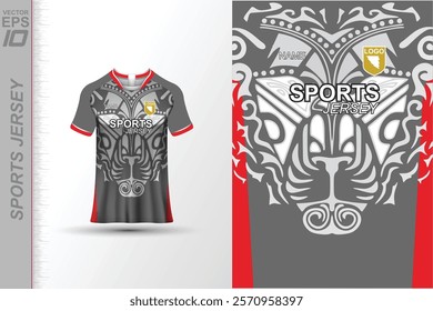 Modern ready-to-print jersey design with dynamic lines and vibrant colors. Perfect for football, basketball, cycling, or sportswear. High-quality, customizable vector file for instant printing.