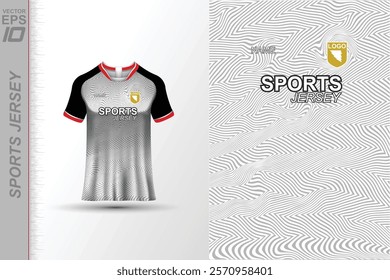 Modern ready-to-print jersey design with dynamic lines and vibrant colors. Perfect for football, basketball, cycling, or sportswear. High-quality, customizable vector file for instant printing.