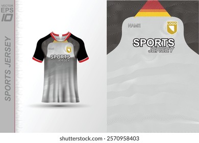 Modern ready-to-print jersey design with dynamic lines and vibrant colors. Perfect for football, basketball, cycling, or sportswear. High-quality, customizable vector file for instant printing.