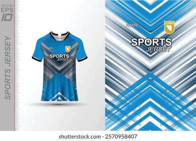 Modern ready-to-print jersey design with dynamic lines and vibrant colors. Perfect for football, basketball, cycling, or sportswear. High-quality, customizable vector file for instant printing.