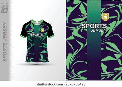 Modern ready-to-print jersey design with dynamic lines and vibrant colors. Perfect for football, basketball, cycling, or sportswear. High-quality, customizable vector file for instant printing.