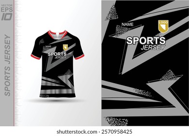 Modern ready-to-print jersey design with dynamic lines and vibrant colors. Perfect for football, basketball, cycling, or sportswear. High-quality, customizable vector file for instant printing.