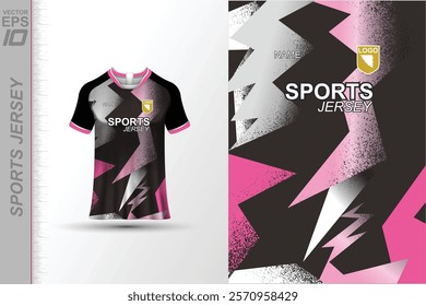 Modern ready-to-print jersey design with dynamic lines and vibrant colors. Perfect for football, basketball, cycling, or sportswear. High-quality, customizable vector file for instant printing.