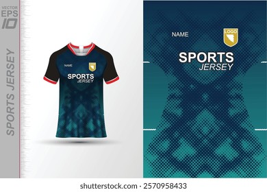 Modern ready-to-print jersey design with dynamic lines and vibrant colors. Perfect for football, basketball, cycling, or sportswear. High-quality, customizable vector file for instant printing.