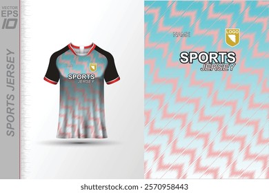 Modern ready-to-print jersey design with dynamic lines and vibrant colors. Perfect for football, basketball, cycling, or sportswear. High-quality, customizable vector file for instant printing.