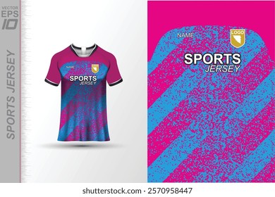 Modern ready-to-print jersey design with dynamic lines and vibrant colors. Perfect for football, basketball, cycling, or sportswear. High-quality, customizable vector file for instant printing.