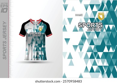 Modern ready-to-print jersey design with dynamic lines and vibrant colors. Perfect for football, basketball, cycling, or sportswear. High-quality, customizable vector file for instant printing.