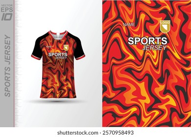 Modern ready-to-print jersey design with dynamic lines and vibrant colors. Perfect for football, basketball, cycling, or sportswear. High-quality, customizable vector file for instant printing.