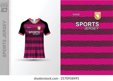 Modern ready-to-print jersey design with dynamic lines and vibrant colors. Perfect for football, basketball, cycling, or sportswear. High-quality, customizable vector file for instant printing.