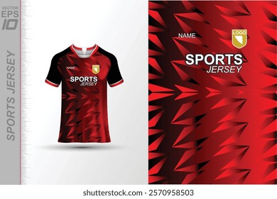 Modern ready-to-print jersey design with dynamic lines and vibrant colors. Perfect for football, basketball, cycling, or sportswear. High-quality, customizable vector file for instant printing.