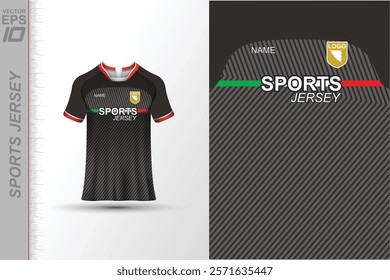 Modern ready-to-print jersey design with dynamic lines and vibrant colors. Perfect for football, basketball, cycling, or sportswear. High-quality, customizable vector file for instant printing.