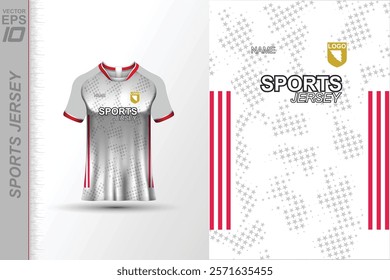 Modern ready-to-print jersey design with dynamic lines and vibrant colors. Perfect for football, basketball, cycling, or sportswear. High-quality, customizable vector file for instant printing.