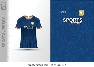 Modern ready-to-print jersey design with dynamic lines and vibrant colors. Perfect for football, basketball, cycling, or sportswear. High-quality, customizable vector file for instant printing.