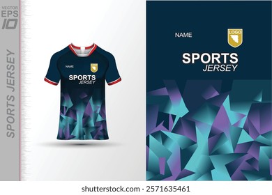 Modern ready-to-print jersey design with dynamic lines and vibrant colors. Perfect for football, basketball, cycling, or sportswear. High-quality, customizable vector file for instant printing.