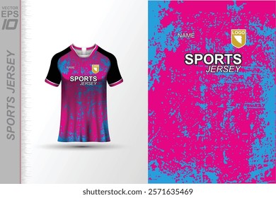 Modern ready-to-print jersey design with dynamic lines and vibrant colors. Perfect for football, basketball, cycling, or sportswear. High-quality, customizable vector file for instant printing.