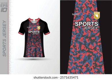 Modern ready-to-print jersey design with dynamic lines and vibrant colors. Perfect for football, basketball, cycling, or sportswear. High-quality, customizable vector file for instant printing.