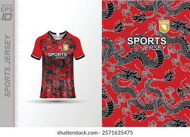 Modern ready-to-print jersey design with dynamic lines and vibrant colors. Perfect for football, basketball, cycling, or sportswear. High-quality, customizable vector file for instant printing.