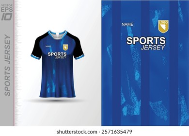 Modern ready-to-print jersey design with dynamic lines and vibrant colors. Perfect for football, basketball, cycling, or sportswear. High-quality, customizable vector file for instant printing.