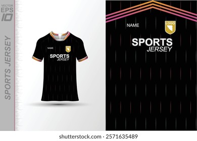 Modern ready-to-print jersey design with dynamic lines and vibrant colors. Perfect for football, basketball, cycling, or sportswear. High-quality, customizable vector file for instant printing.