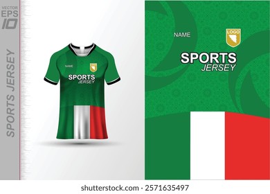 Modern ready-to-print jersey design with dynamic lines and vibrant colors. Perfect for football, basketball, cycling, or sportswear. High-quality, customizable vector file for instant printing.