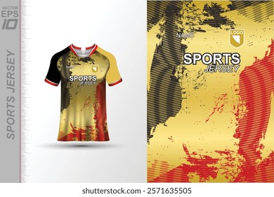 Modern ready-to-print jersey design with dynamic lines and vibrant colors. Perfect for football, basketball, cycling, or sportswear. High-quality, customizable vector file for instant printing.