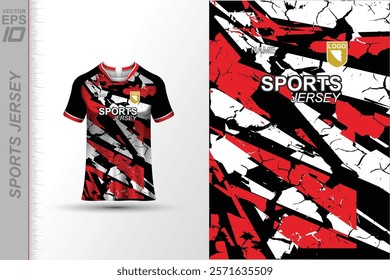 Modern ready-to-print jersey design with dynamic lines and vibrant colors. Perfect for football, basketball, cycling, or sportswear. High-quality, customizable vector file for instant printing.