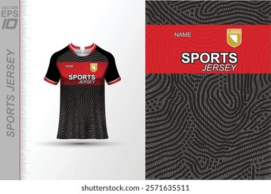 Modern ready-to-print jersey design with dynamic lines and vibrant colors. Perfect for football, basketball, cycling, or sportswear. High-quality, customizable vector file for instant printing.