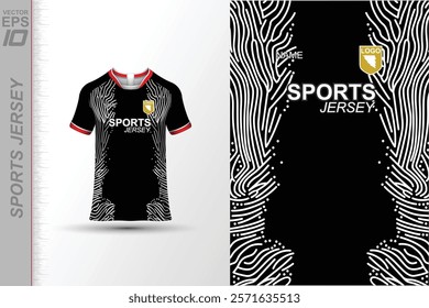 Modern ready-to-print jersey design with dynamic lines and vibrant colors. Perfect for football, basketball, cycling, or sportswear. High-quality, customizable vector file for instant printing.