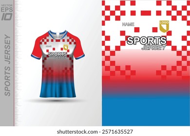 Modern ready-to-print jersey design with dynamic lines and vibrant colors. Perfect for football, basketball, cycling, or sportswear. High-quality, customizable vector file for instant printing.