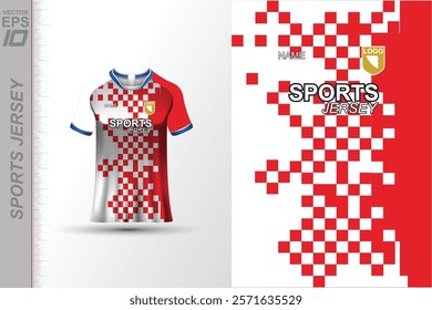 Modern ready-to-print jersey design with dynamic lines and vibrant colors. Perfect for football, basketball, cycling, or sportswear. High-quality, customizable vector file for instant printing.