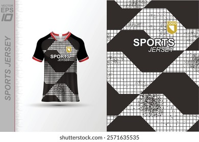 Modern ready-to-print jersey design with dynamic lines and vibrant colors. Perfect for football, basketball, cycling, or sportswear. High-quality, customizable vector file for instant printing.