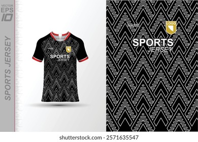 Modern ready-to-print jersey design with dynamic lines and vibrant colors. Perfect for football, basketball, cycling, or sportswear. High-quality, customizable vector file for instant printing.