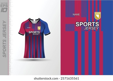 Modern ready-to-print jersey design with dynamic lines and vibrant colors. Perfect for football, basketball, cycling, or sportswear. High-quality, customizable vector file for instant printing.