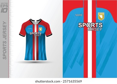 Modern ready-to-print jersey design with dynamic lines and vibrant colors. Perfect for football, basketball, cycling, or sportswear. High-quality, customizable vector file for instant printing.