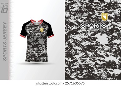 Modern ready-to-print jersey design with dynamic lines and vibrant colors. Perfect for football, basketball, cycling, or sportswear. High-quality, customizable vector file for instant printing.