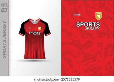 Modern ready-to-print jersey design with dynamic lines and vibrant colors. Perfect for football, basketball, cycling, or sportswear. High-quality, customizable vector file for instant printing.