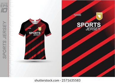 Modern ready-to-print jersey design with dynamic lines and vibrant colors. Perfect for football, basketball, cycling, or sportswear. High-quality, customizable vector file for instant printing.