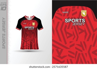 Modern ready-to-print jersey design with dynamic lines and vibrant colors. Perfect for football, basketball, cycling, or sportswear. High-quality, customizable vector file for instant printing.