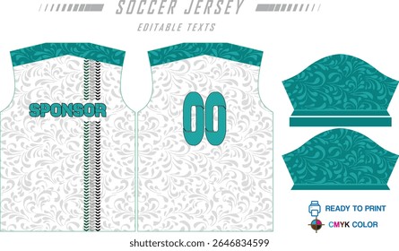 Modern ready-to-print jersey design with dynamic lines and vibrant colors. Perfect for football, basketball, cycling, or sportswear. High-quality, customizable vector file for instant printing.