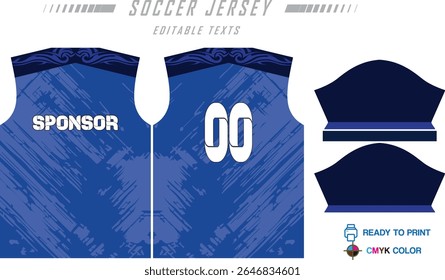 Modern ready-to-print jersey design with dynamic lines and vibrant colors. Perfect for football, basketball, cycling, or sportswear. High-quality, customizable vector file for instant printing.