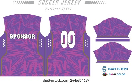 Modern ready-to-print jersey design with dynamic lines and vibrant colors. Perfect for football, basketball, cycling, or sportswear. High-quality, customizable vector file for instant printing.
