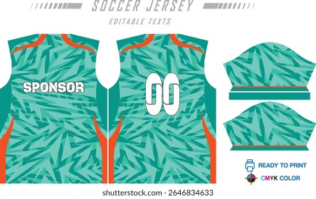 Modern ready-to-print jersey design with dynamic lines and vibrant colors. Perfect for football, basketball, cycling, or sportswear. High-quality, customizable vector file for instant printing.
