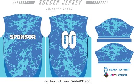 Modern ready-to-print jersey design with dynamic lines and vibrant colors. Perfect for football, basketball, cycling, or sportswear. High-quality, customizable vector file for instant printing.