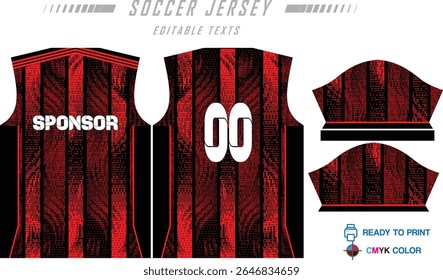 Modern ready-to-print jersey design with dynamic lines and vibrant colors. Perfect for football, basketball, cycling, or sportswear. High-quality, customizable vector file for instant printing.