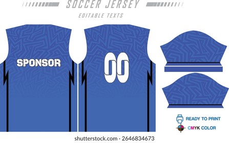 Modern ready-to-print jersey design with dynamic lines and vibrant colors. Perfect for football, basketball, cycling, or sportswear. High-quality, customizable vector file for instant printing.