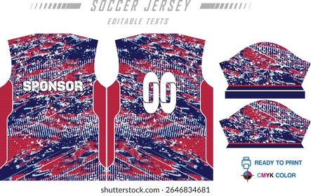 Modern ready-to-print jersey design with dynamic lines and vibrant colors. Perfect for football, basketball, cycling, or sportswear. High-quality, customizable vector file for instant printing.