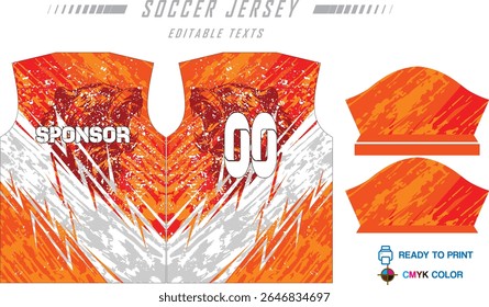 Modern ready-to-print jersey design with dynamic lines and vibrant colors. Perfect for football, basketball, cycling, or sportswear. High-quality, customizable vector file for instant printing.