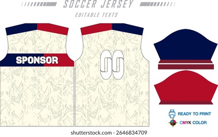 Modern ready-to-print jersey design with dynamic lines and vibrant colors. Perfect for football, basketball, cycling, or sportswear. High-quality, customizable vector file for instant printing.